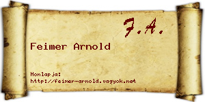 Feimer Arnold névjegykártya